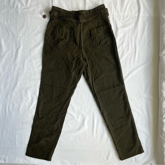 Maurices high waisted paper bag tencel pants dark green. Size 4 nwt - Picture 2 of 13